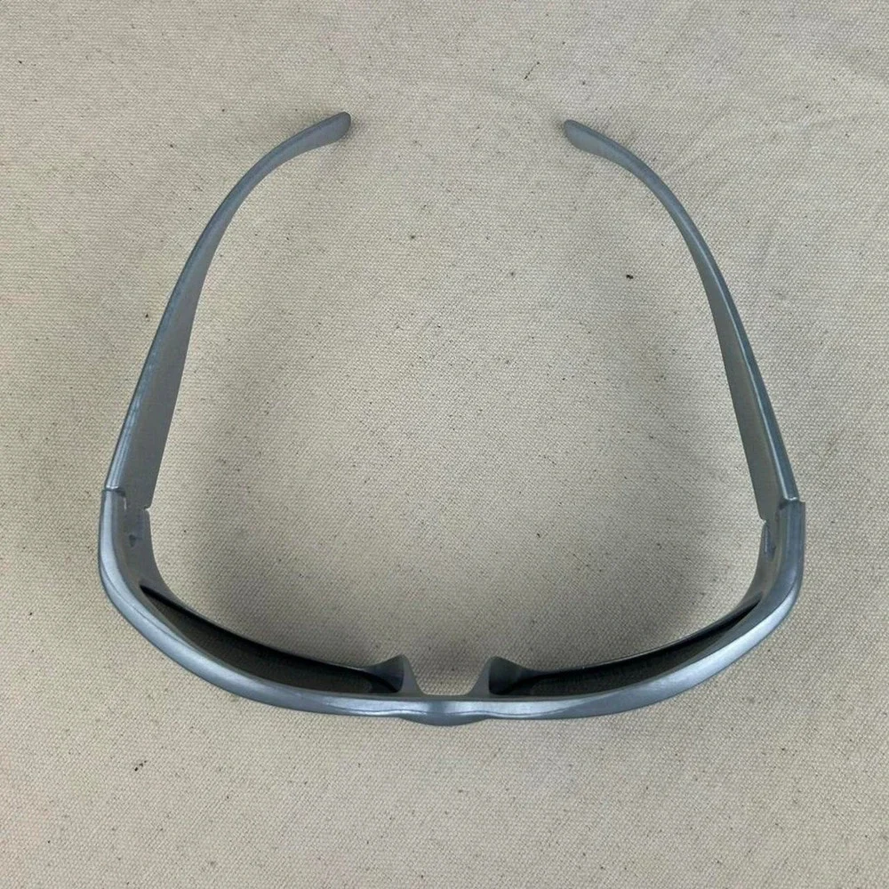 Vintage Y2K surfer style silver rounded sunglasses cyber grunge techno